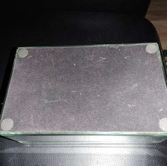 Mirrored Hinge Lid Jewelry Keepsake Box Hello Lovely On Lid Preowned - Picture 4 of 5